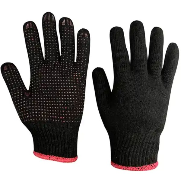 Luva Preta Pigmentada Tricotada Segurança Epi Canteiro Obra |